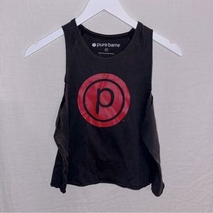 Dark gray and red Pure Barre cropped tank